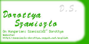 dorottya szaniszlo business card